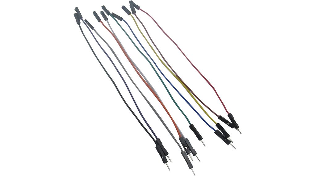 Jumper Wire, Male to Female, Pack of 10 pieces, 150 mm, Multicoloured